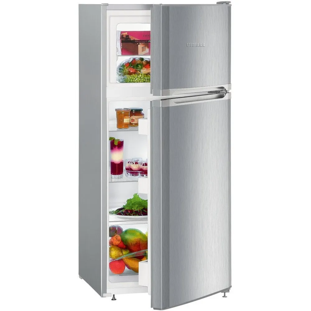 Liebherr CTele 2131 Low Frost Fridge Freezer, 80/20, Silver, E Rated