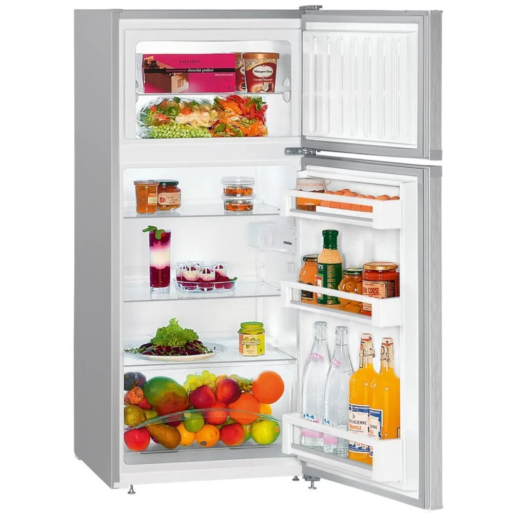 Liebherr CTele 2131 Low Frost Fridge Freezer, 80/20, Silver, E Rated
