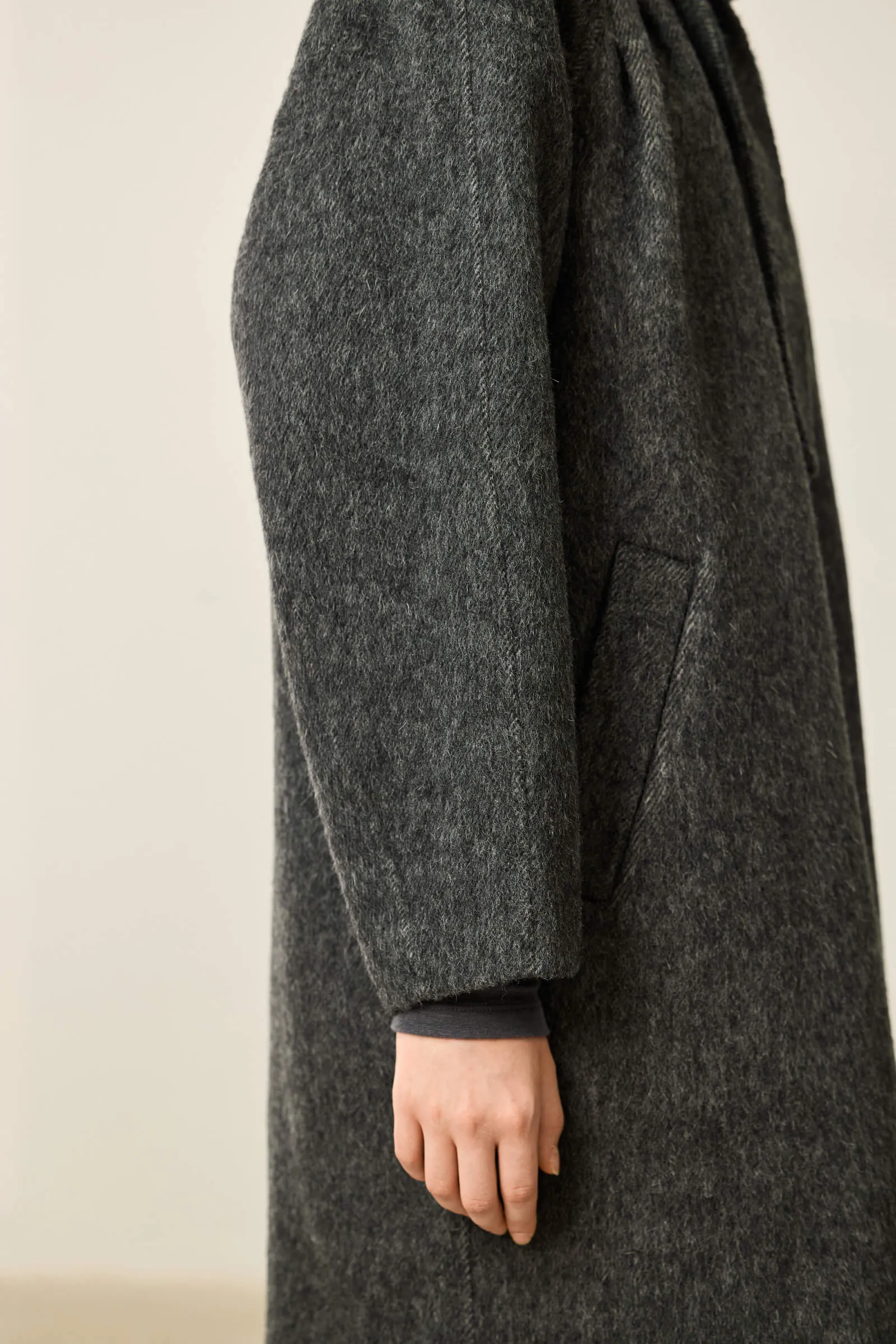 LILY Stylish Bow-Tie Double-Faced Wool Coat
