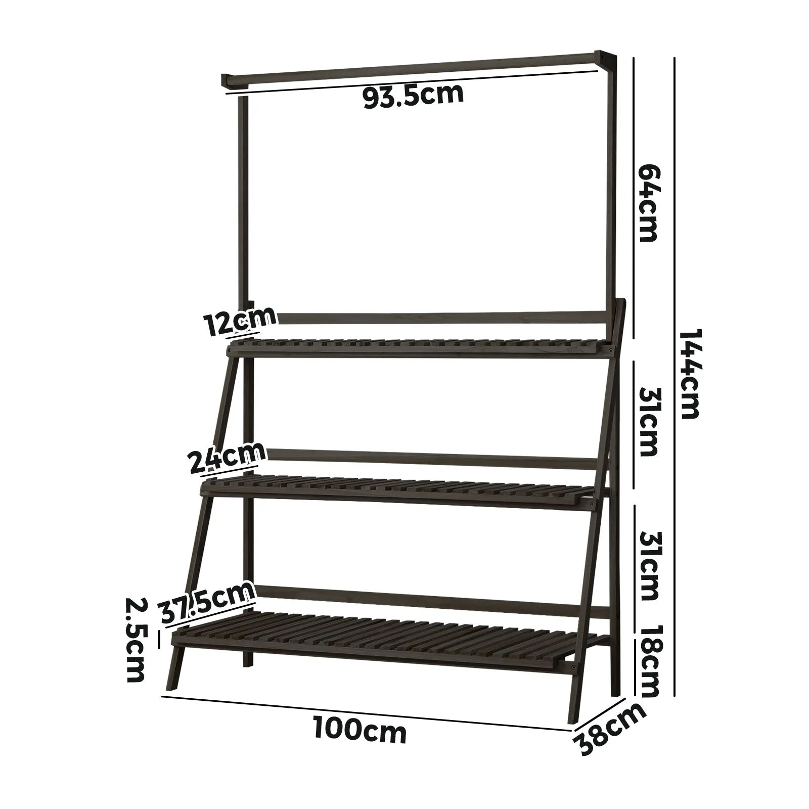 Livsip 3 Tier Plant Stand Indoor Outdoor Garden Planter Flower Pot Shelf Wooden