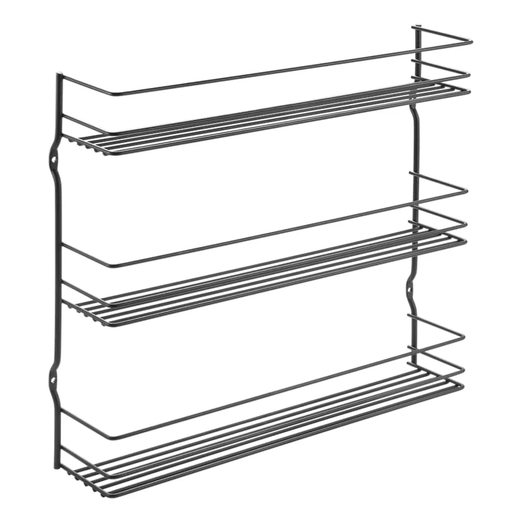 Metaltex 3-tier Wall Spice Rack Pepito Black