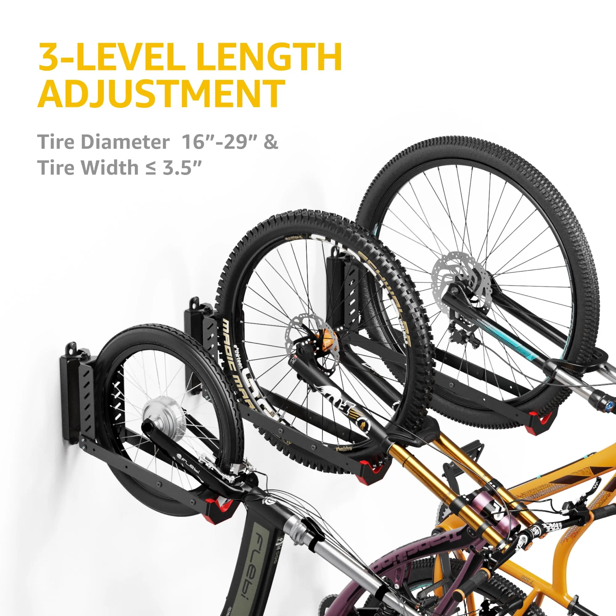 MONTEK Swivel Bike Wall Mount-  Up to 77 lbs capacity