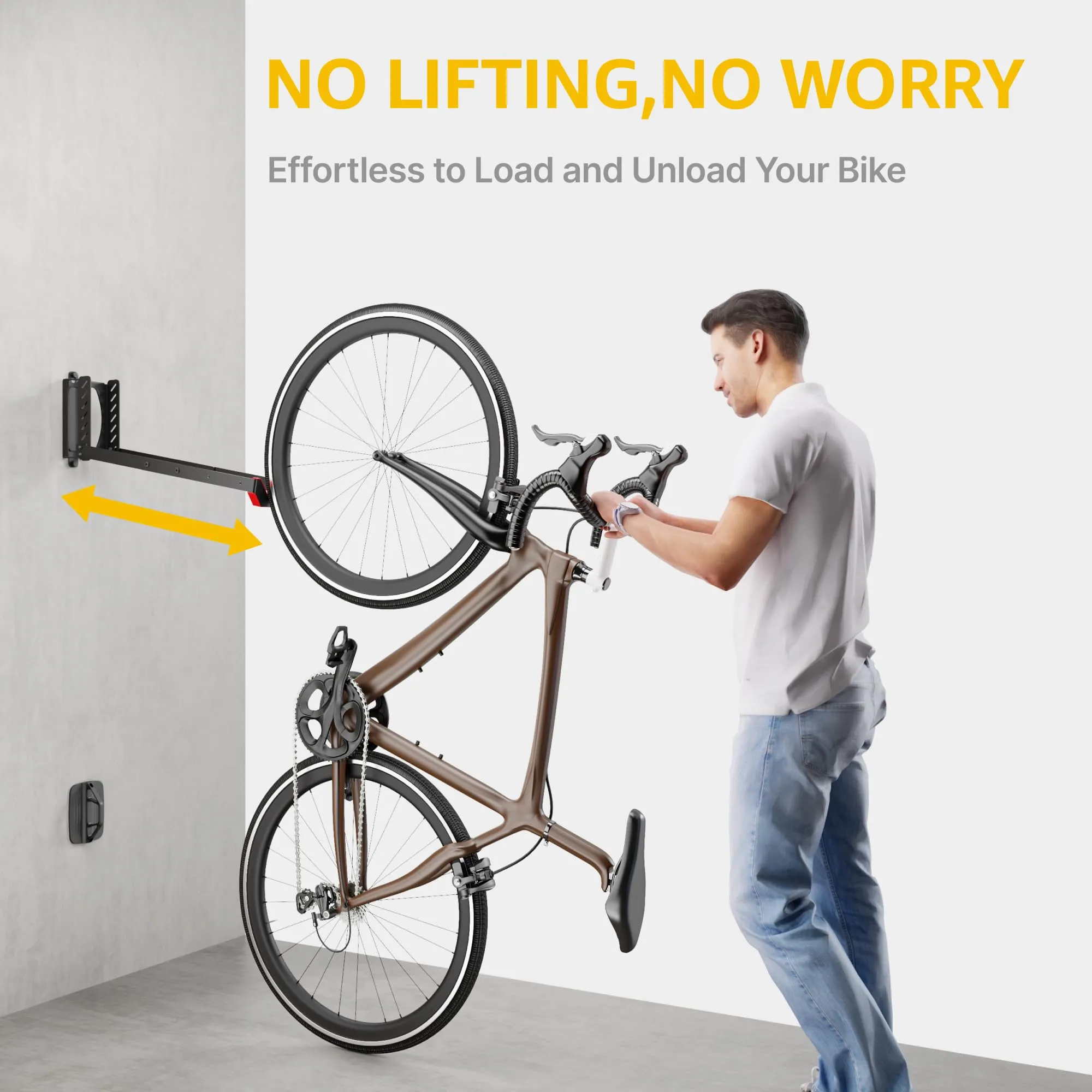 MONTEK Swivel Bike Wall Mount-  Up to 77 lbs capacity