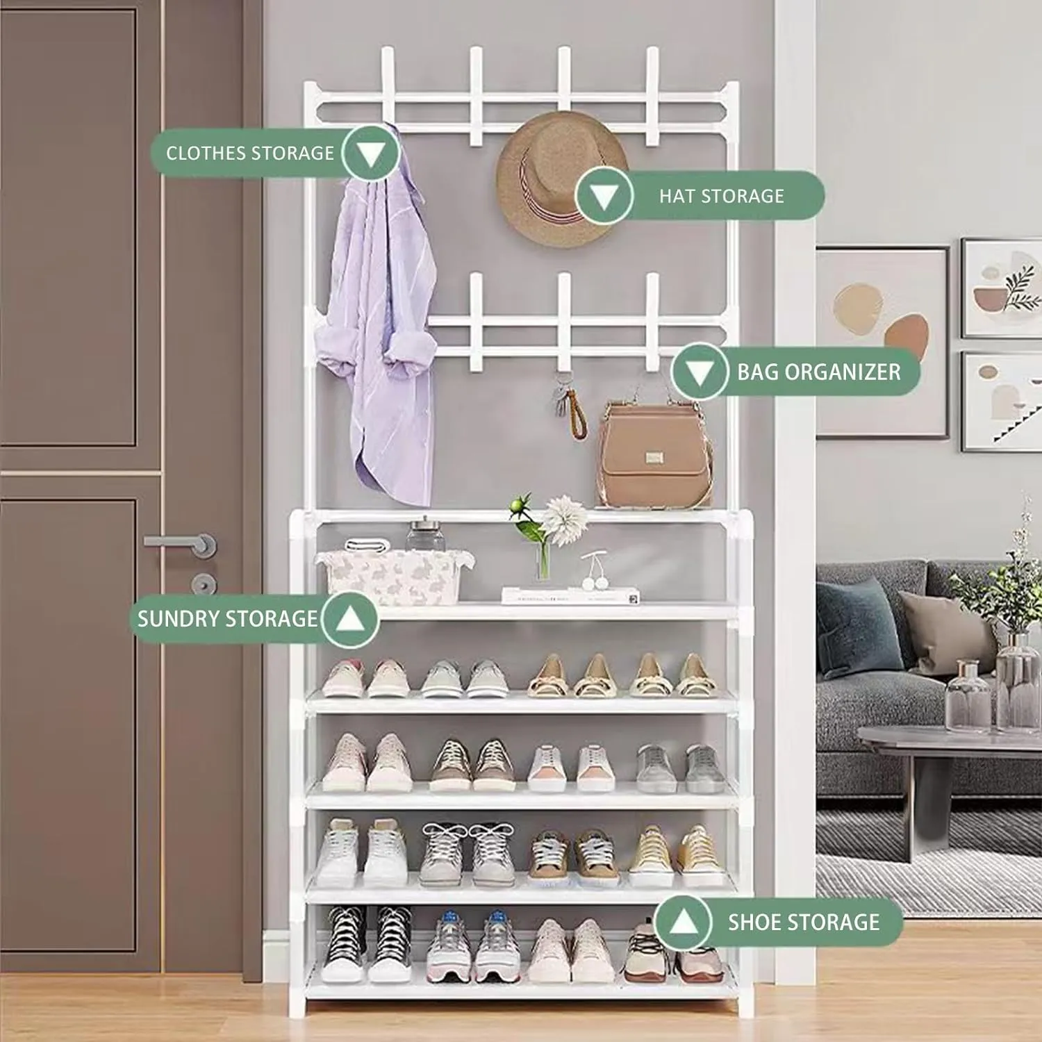Multifunctional Coat & Shoes Rack