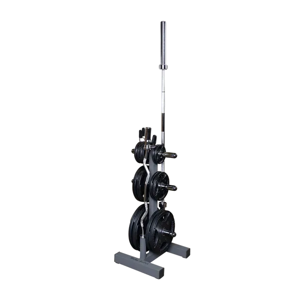 NEW Body Solid Olympic Weight Plate Tree Weight Rack with Barbell Holders Commercial Grade WT46