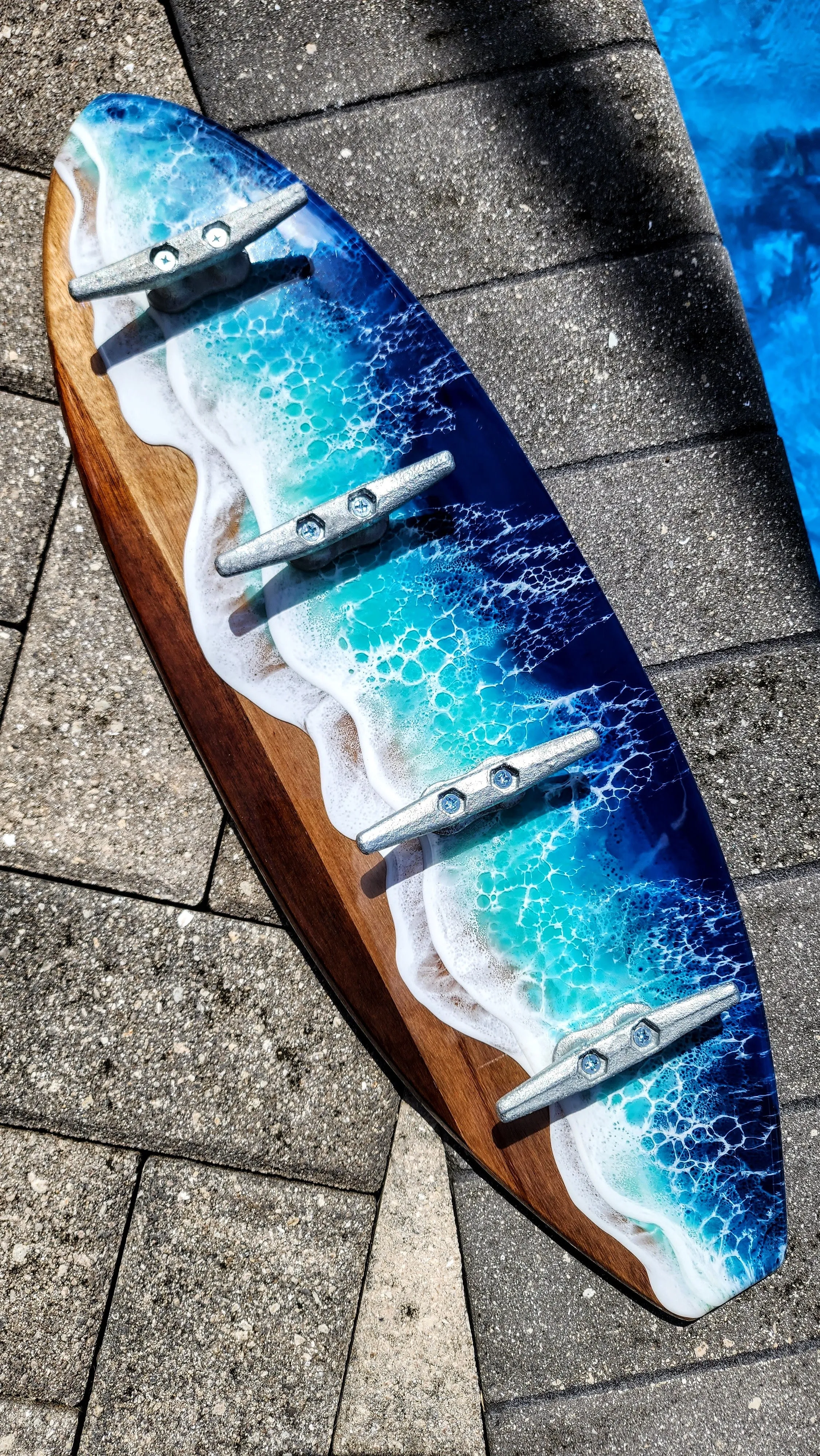 Ocean Wave Towel Rack - Blues