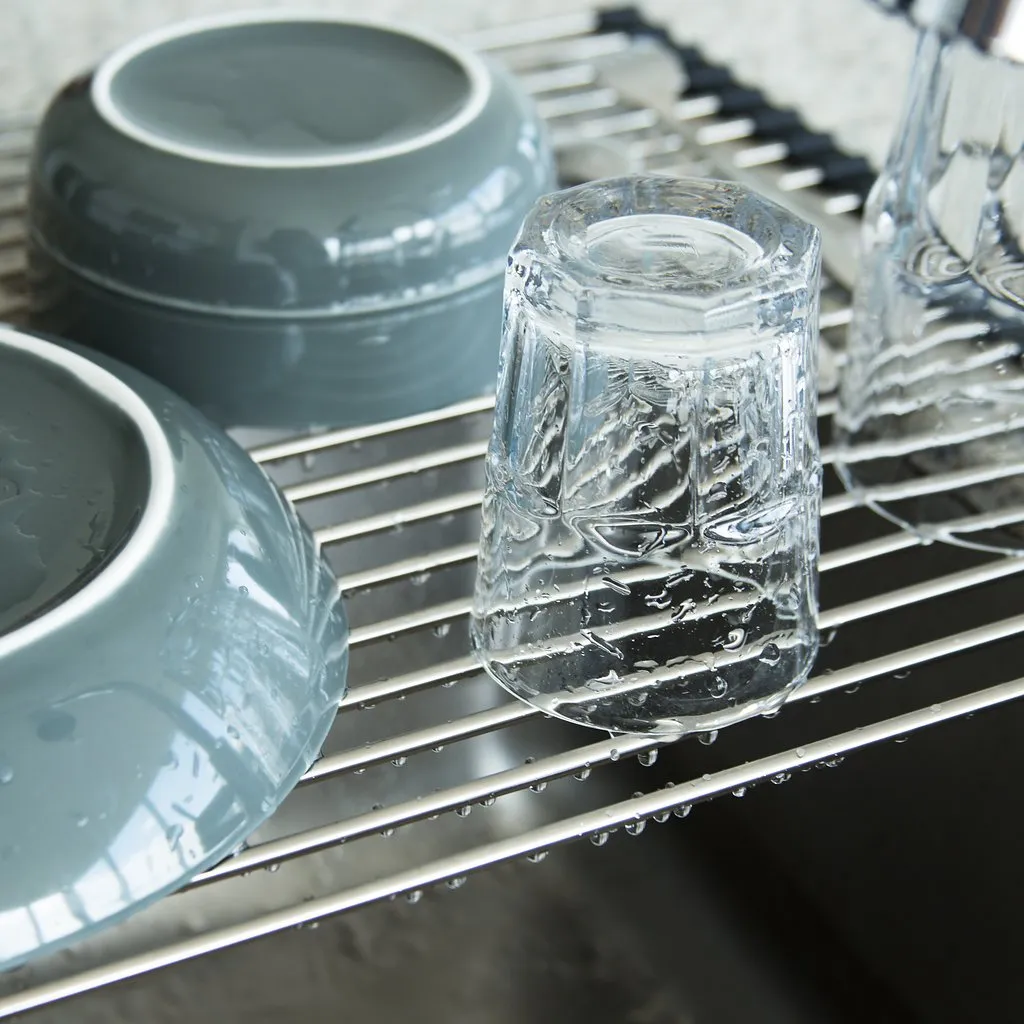Over the Sink Multipurpose Roll-Up Dish Drying Rack