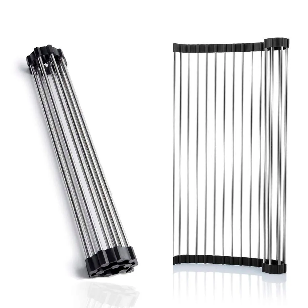 Over the Sink Multipurpose Roll-Up Dish Drying Rack