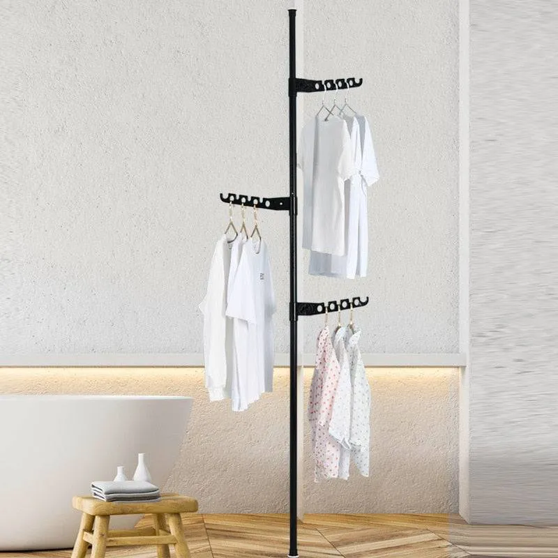 Overhead Coat Rack Floor-To-Ceiling Bedroom Simple Clothes Hanger Telescopic Clothes Rack