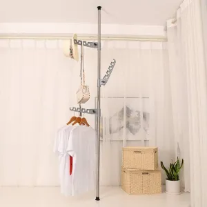 Overhead Coat Rack Floor-To-Ceiling Bedroom Simple Clothes Hanger Telescopic Clothes Rack