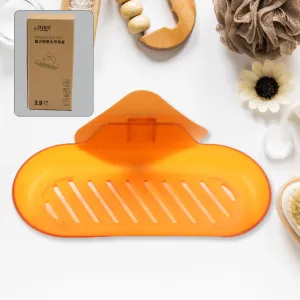 Plastic Soap Dish Holder for Bathroom Shower Wall Mounted Self Adhesive Soap Holder Saver Tray-Plastic Sponge Holder for Kitchen Storage Rack Soap Box, Bathroom (1 Pc)