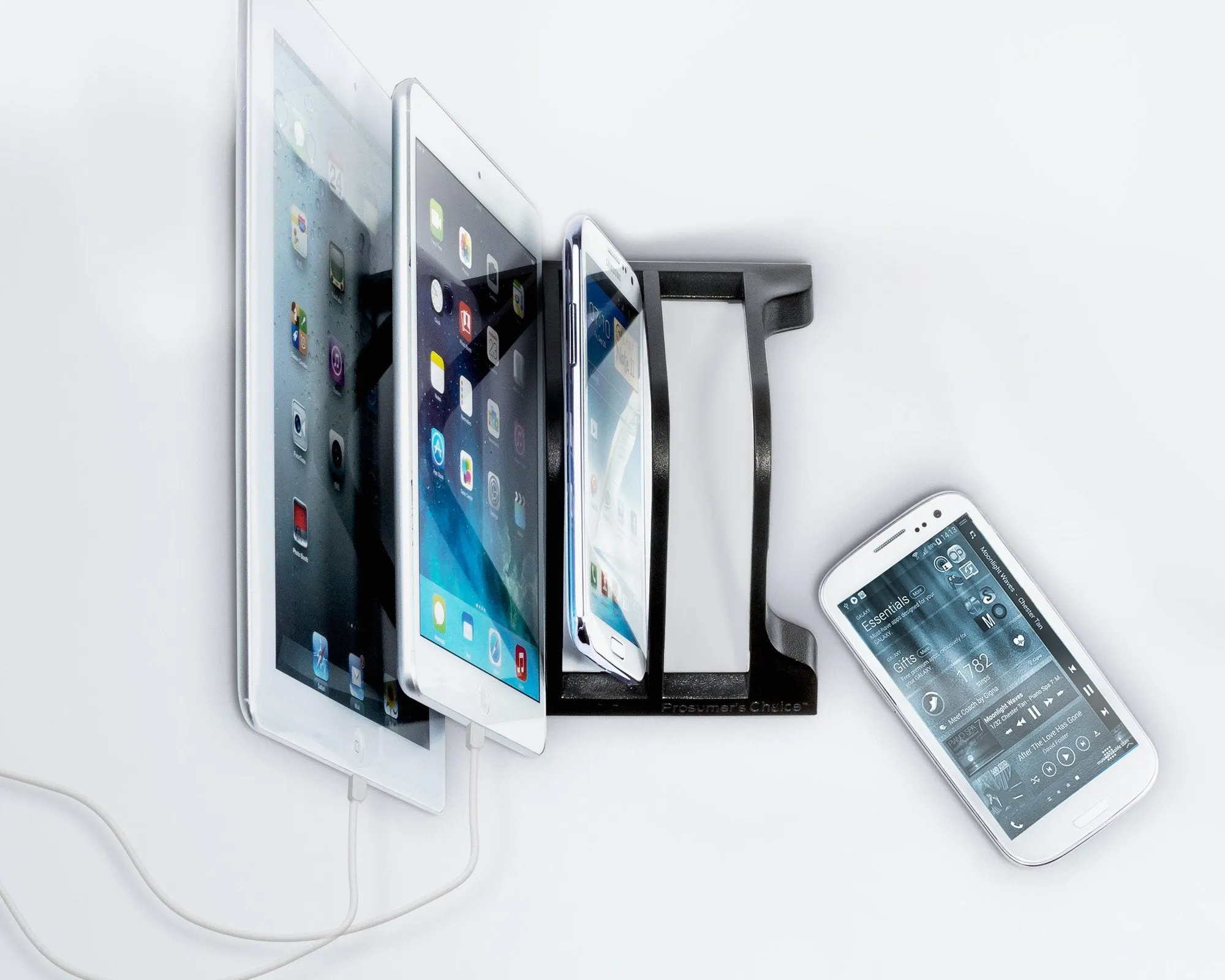 Prosumer'S Choice Universal 4 Tablet And Smartphone Charging Organizer Rack/Desktop Stand