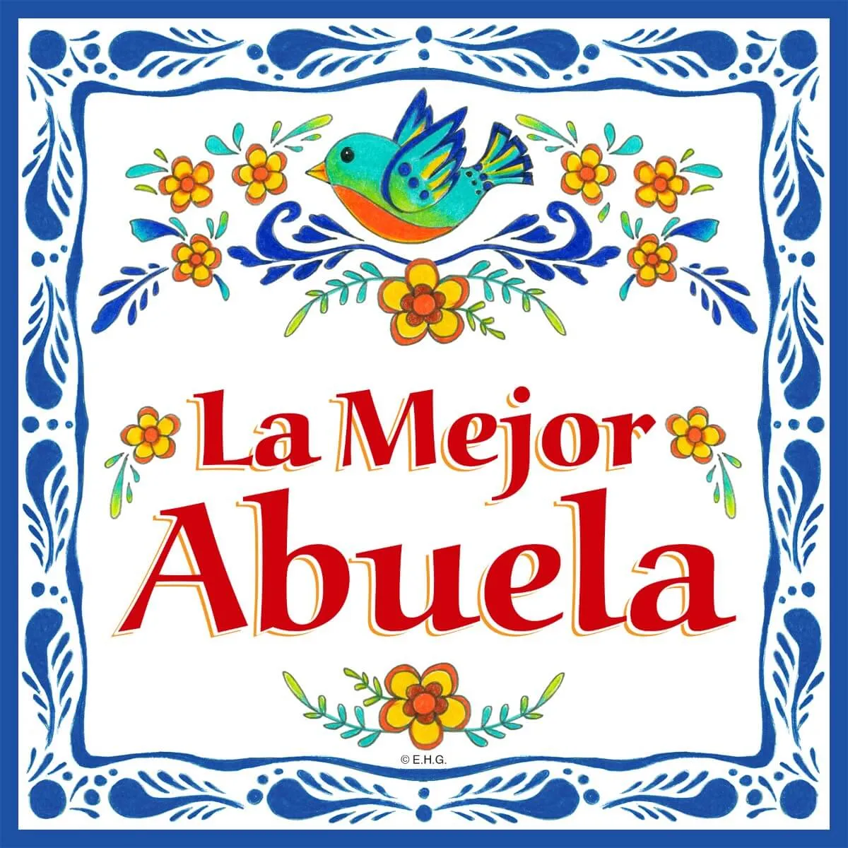 "La Mejor Abuela" Latino Gift Idea Decorative Tile