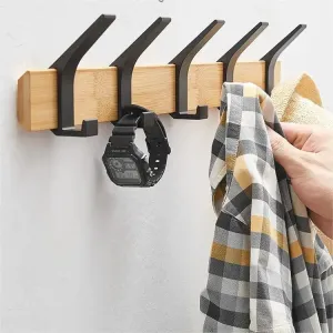 SINOTAO  -  4/5/6/7/8 Movable Hooks Japanese Wall Door Hanger for Hanging Clothes Clothes Hat Keys Towels Coat Rack Holder Room Organization