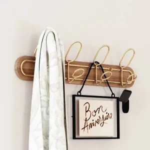 SINOTAO  -  Creative Wooden Wall Mounted Coat Rack with Double Hooks Clothing Rail for Hat Towel Robes Hanger Perchero Hallway Furniture