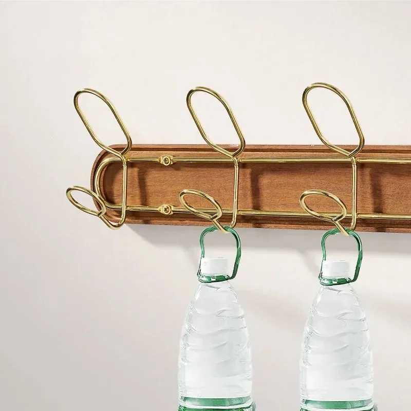 SINOTAO  -  Creative Wooden Wall Mounted Coat Rack with Double Hooks Clothing Rail for Hat Towel Robes Hanger Perchero Hallway Furniture