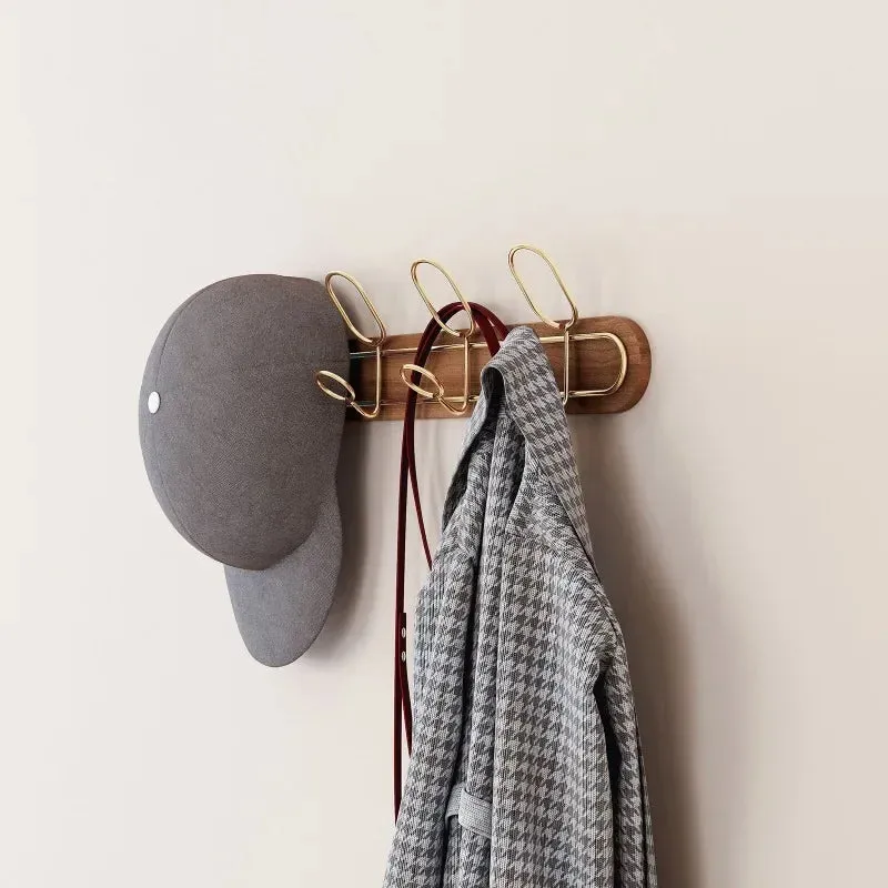 SINOTAO  -  Creative Wooden Wall Mounted Coat Rack with Double Hooks Clothing Rail for Hat Towel Robes Hanger Perchero Hallway Furniture
