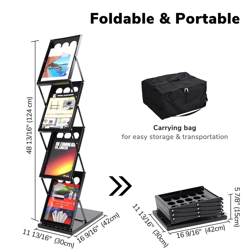 TheLAShop 4 Pocket Folding Literature Rack Brochure Stand Display Holder