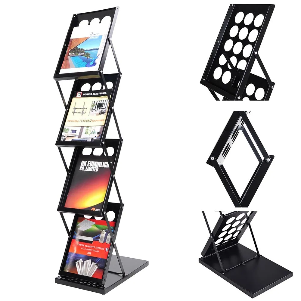 TheLAShop 4 Pocket Folding Literature Rack Brochure Stand Display Holder