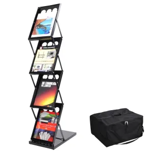 TheLAShop 4 Pocket Folding Literature Rack Brochure Stand Display Holder