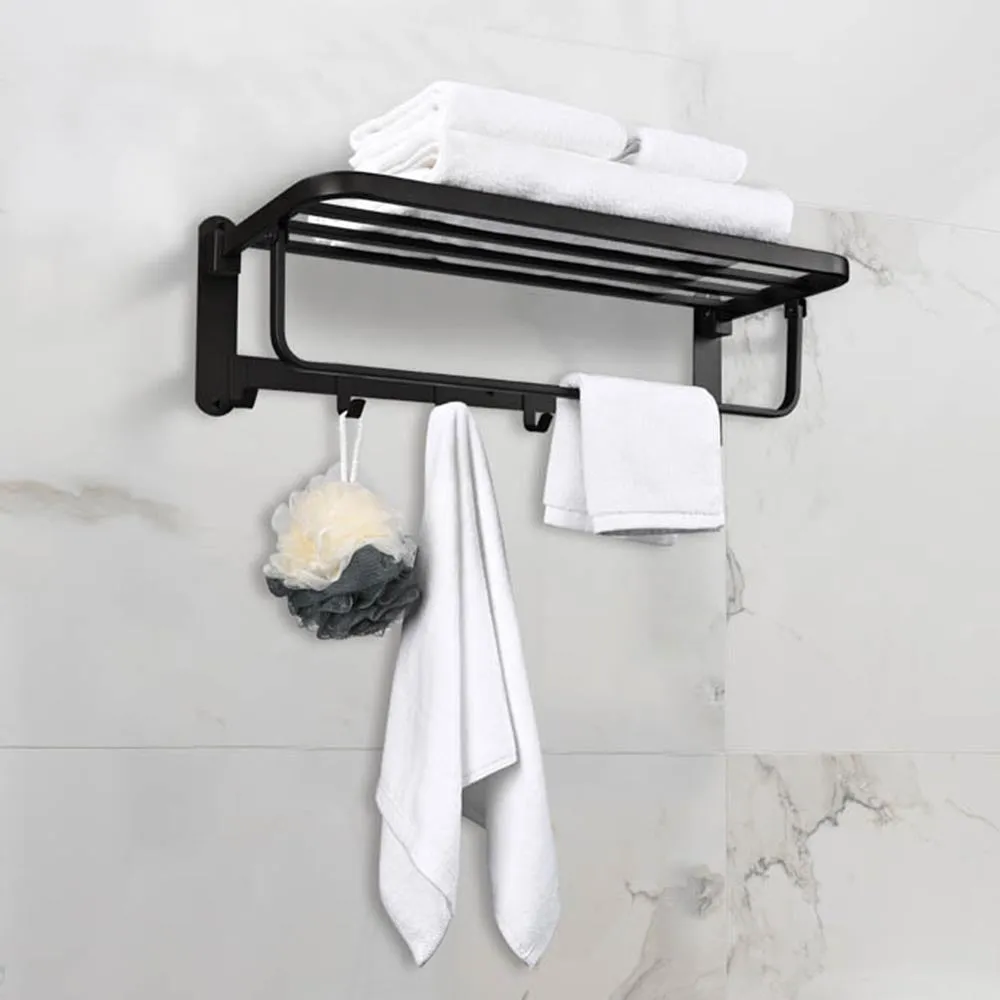 TheLAShop Wall Mounted 23" Towel Rack Shelf w/ Hook 304 SS Hotel Style