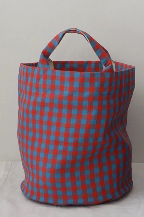Tote Bag - Martha Red/Blue Check