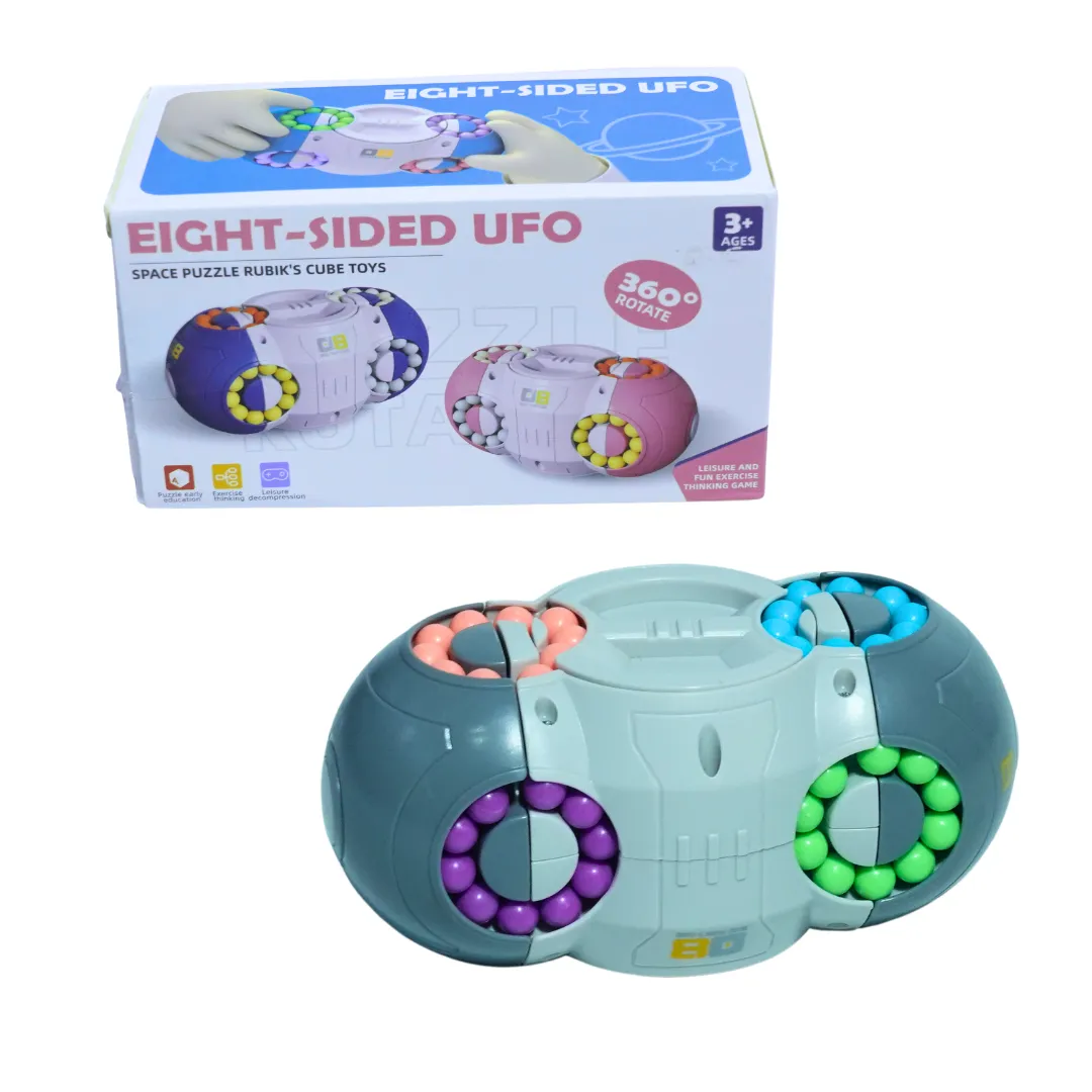 UFO 8 Sided Rotating Magic Beans Cube Fidget Finger Tip Toy