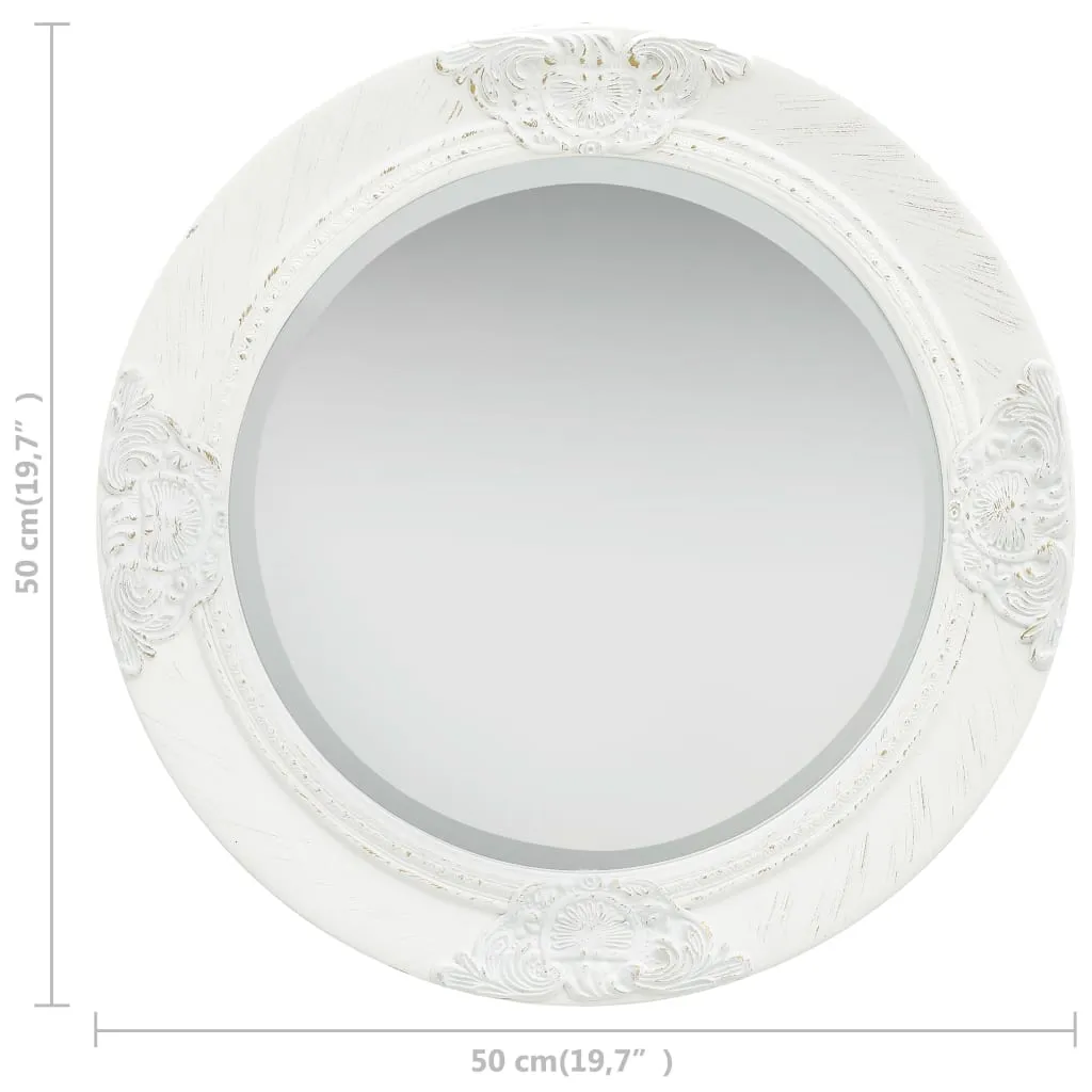 Wall Mirror Baroque Style 50 cm White