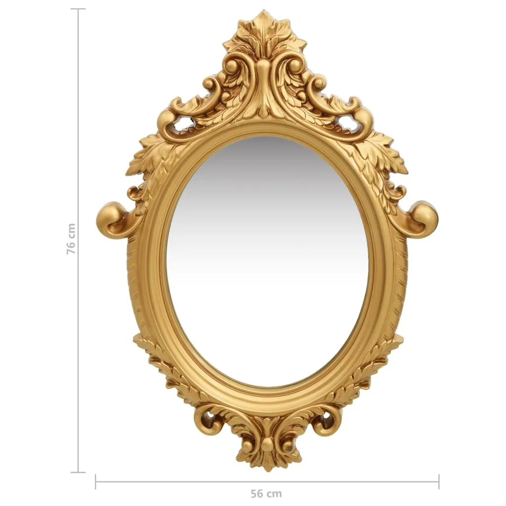 Wall Mirror Castle Style 56x76 cm Gold