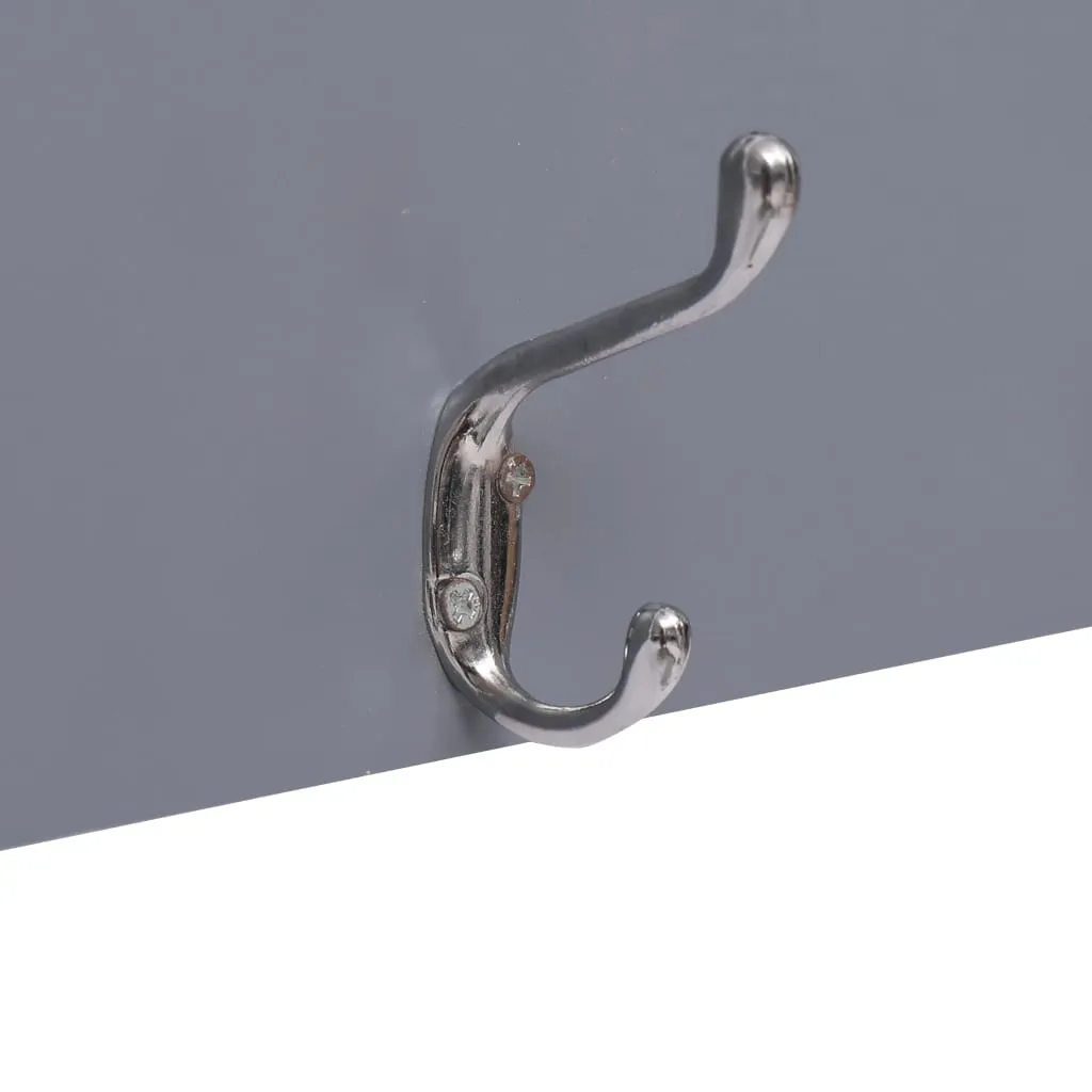 Wall Mounted Coat Rack WELCOME Grey 74x29.5 cm