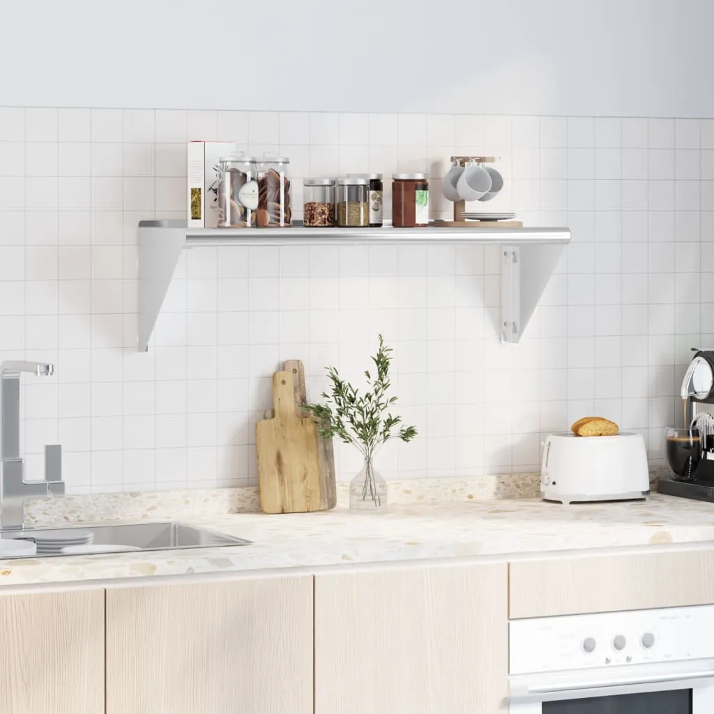 Wall Shelf 100x30x31 cm Silver Stainless Steel