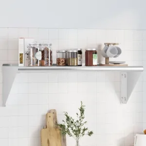 Wall Shelf 100x30x31 cm Silver Stainless Steel