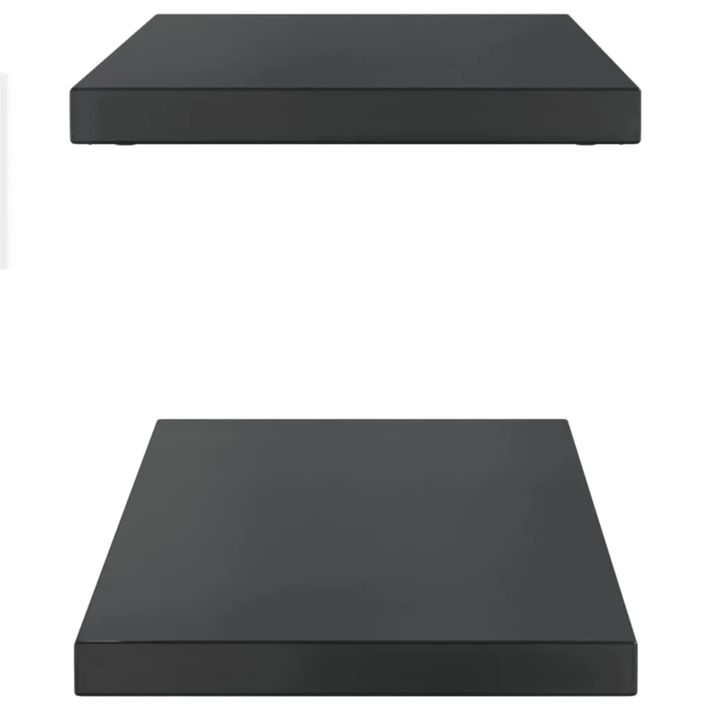 Wall Shelves 2 pcs 100x30x3 cm Black Stainless Steel